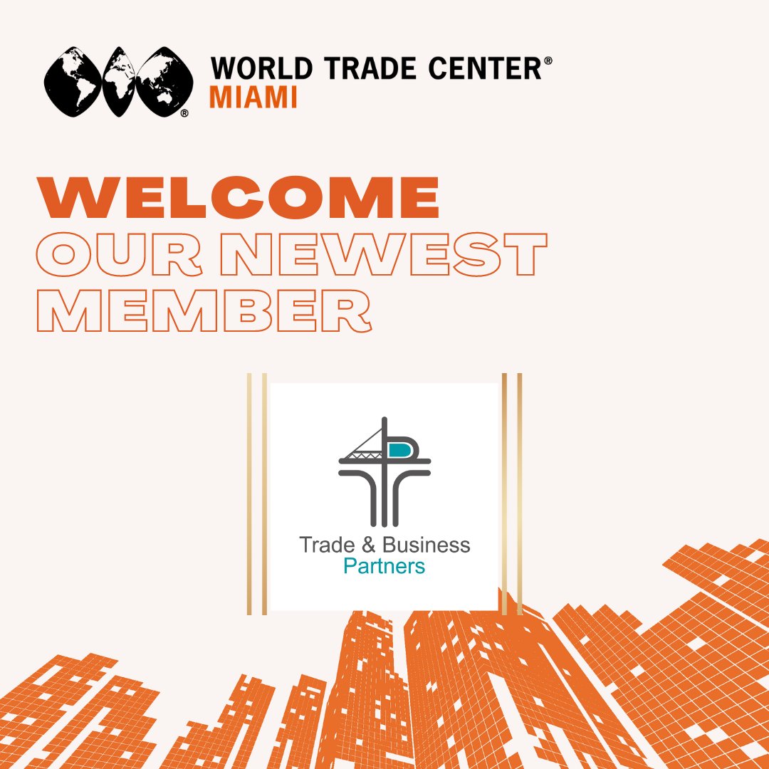 🙌Trade and Business Partners, our newest member of the World Trade Center Miami family! Here's to new beginnings and prosperous partnerships!
- Want to learn more about membership benefits 👉 hubs.li/Q02KsmgD0

💼#WTCMiami #GlobalBusiness #NewMember 🌐