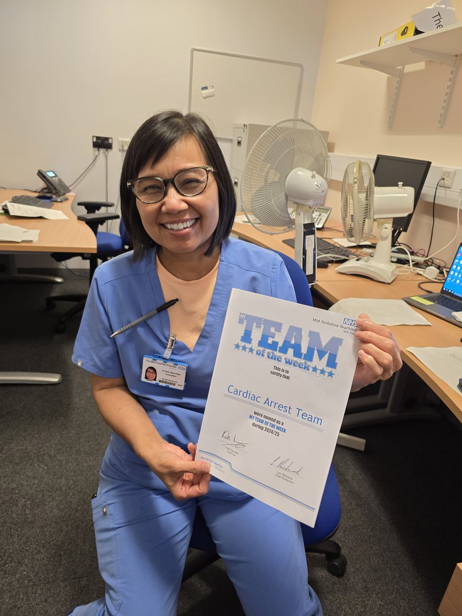 Acute Care Division (@myttacd) on Twitter photo A huge well done & thank you to Dr Khin Nwe & all those involved in a recent cardiac arrest call in the atrium of Pinderfields Hospital <a href="/MidYorkshireNHS/">Mid Yorkshire Teaching NHS Trust</a> a few weeks ago.
Great to see everyone recognised for their contribution in ensuring this patient survived 👏
#NHS #MYTeam A huge well done & thank you to Dr Khin Nwe & all those involved in a recent cardiac arrest call in the atrium of Pinderfields Hospital <a href="/MidYorkshireNHS/">Mid Yorkshire Teaching NHS Trust</a> a few weeks ago.
Great to see everyone recognised for their contribution in ensuring this patient survived 👏
#NHS #MYTeam