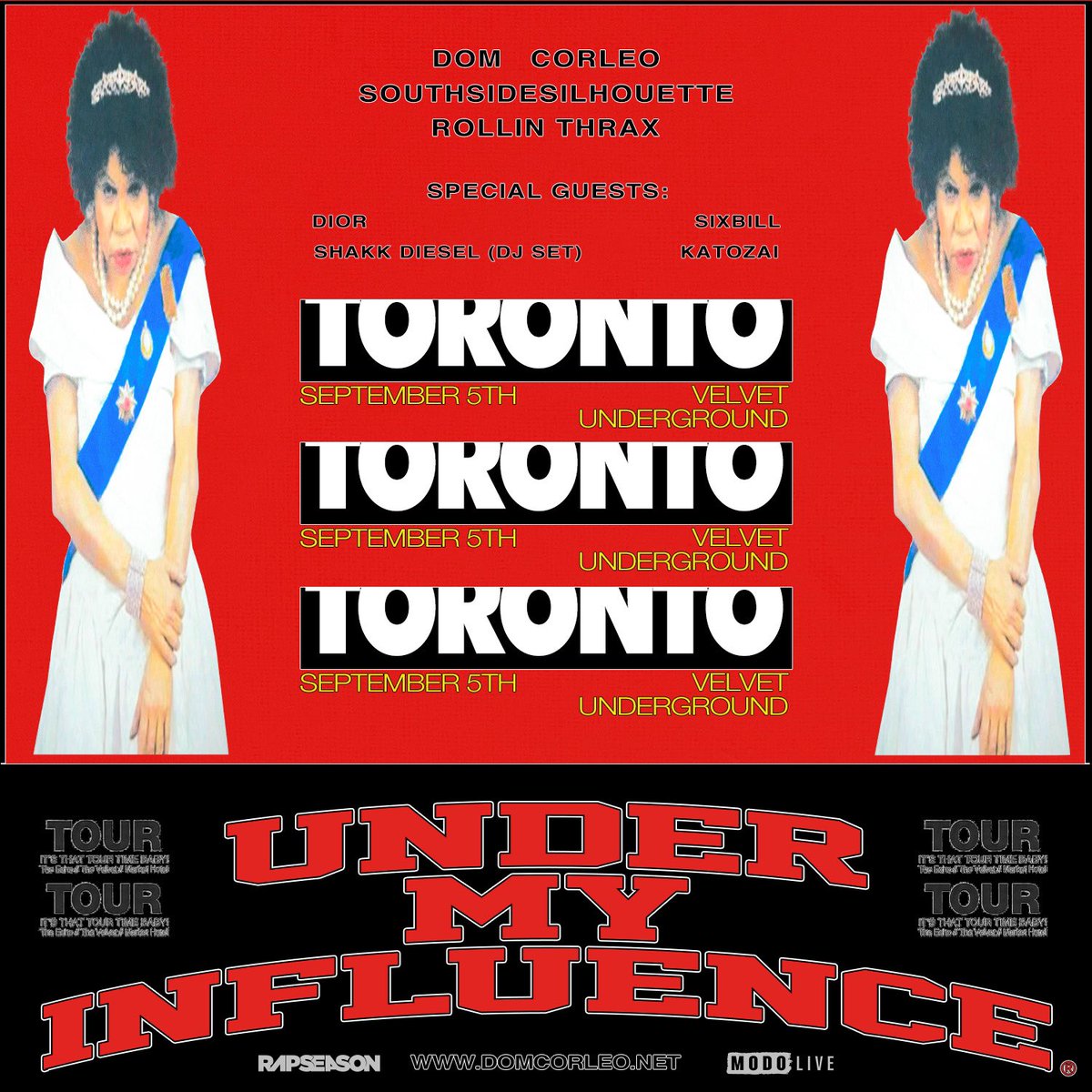 thevelvetTO's tweet image. JUST ANNOUNCED: #DomCorleo’s Under My Influence Tour stops in Toronto on September 5 at Velvet Underground with special guests!
Onsale: Fri Aug 9 | 10am
RSVP: tinyurl.com/227s4fpm