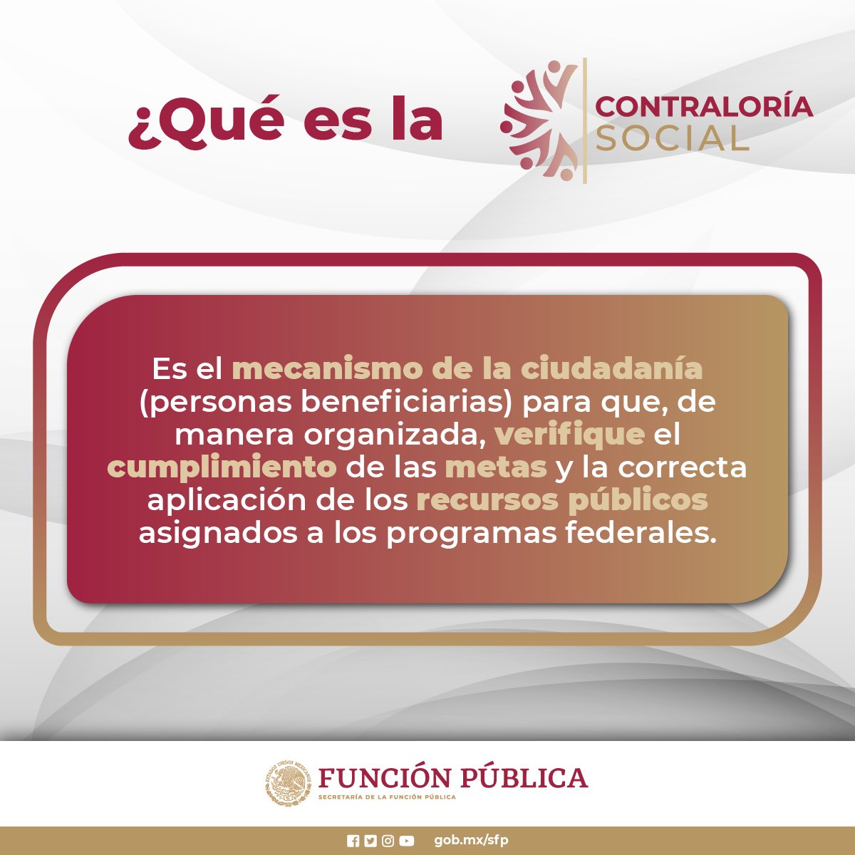 ContraloriaJal's tweet image. Conoce más sobre la #ContraloríaSocial. Un mecanismo de #ParticipaciónCiudadana en el que las y los beneficiarios de los programas sociales vigilan que los bienes y servicios se entreguen completos y de manera correcta.