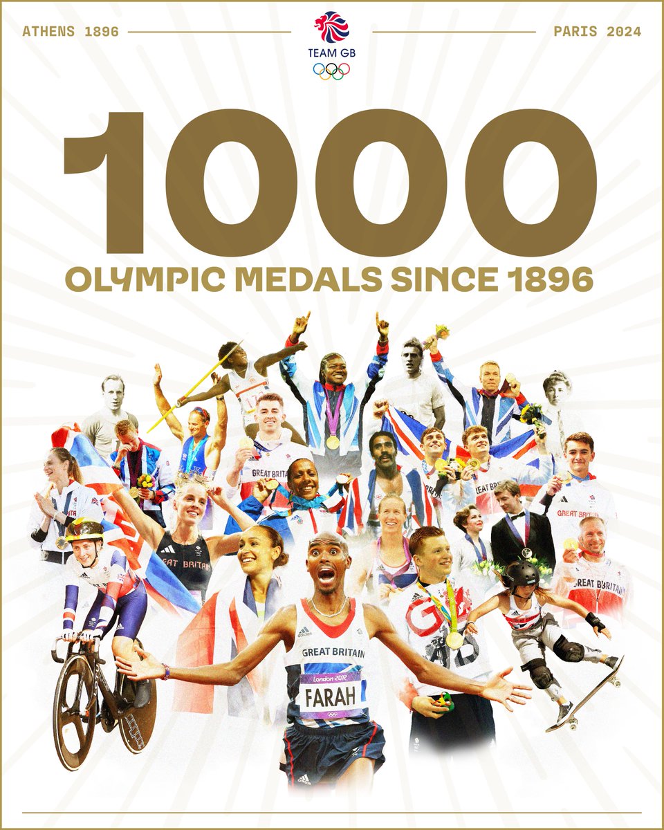 TeamGB's tweet image. We’ve achieved a lot in the 128 years of the Olympic Games.

1,000 medals up, and we’re not done yet…🇬🇧

#TeamGB