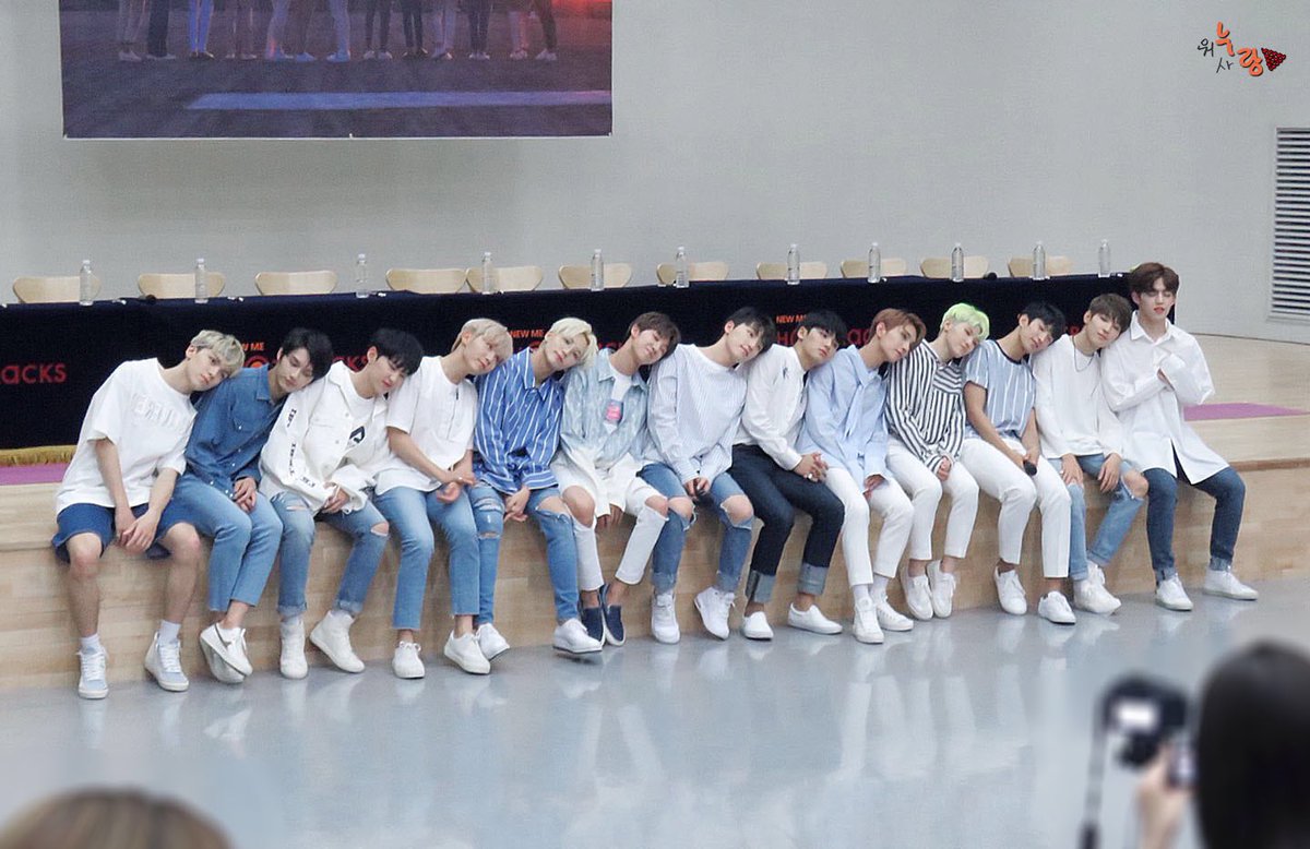 the 12 members leaning their heads towards  cheol's shoulder, oh they're so dear to me.