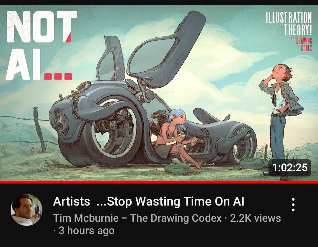 EZE3D's tweet image. A good level headed discussion from Tim Mcburnie around AI art, the art process, art careers, the art industry &amp;amp; the commodification of art.

Link below 👇