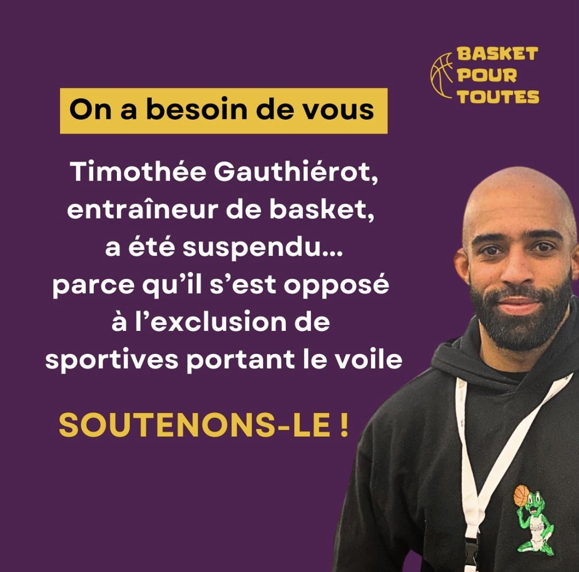 s_assbague's tweet photo. Pour soutenir Timothée Gauthierot et le collectif Basket Pour Toutes, voici des actions concrètes. N’hésitez pas à partager ! 

#SoutienTimothée
#BasketPourToutes 

https://t.co/s6x1tqit44 https://t.co/s0gR3FCY8l