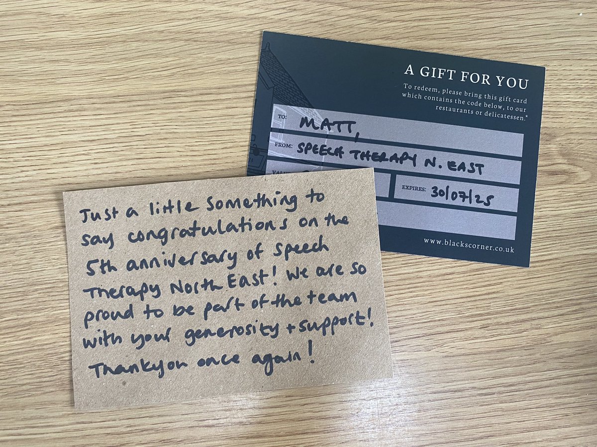 What a very lovely team we have here at Speech Therapy North East. A very unexpected and very much appreciated surprise in the post today. Thank you!