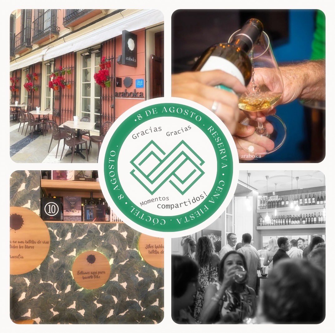 ¡Ya está aquí la Cena Coctel VIII Aniversario arabokaCENTRO !
Celebramos 8 años Día: 08/08 🕥21:00 ➕ info : bit.ly/3TdgaGP Una fiesta muy especial para celebrar con clientes, amigos, bodegas, productores, y música en directo.
🤗😍Gracias por vuestra fidelidad y cariño.