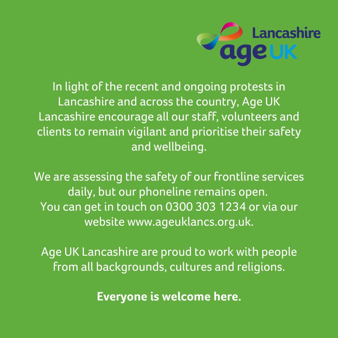 An important message from our CEO here at Age UK Lancashire...