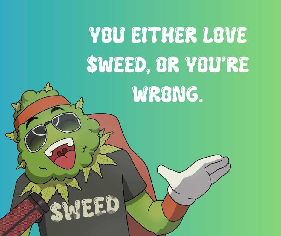 WeedMemeCoin420's tweet photo. $WEED is a memecoin that:

• Is NOT an animal
• Survived the pullback 
• Has a strong, growing community
• Potential to onboard normies
• Based team

💨💨💚 https://t.co/nJiwxstwfG