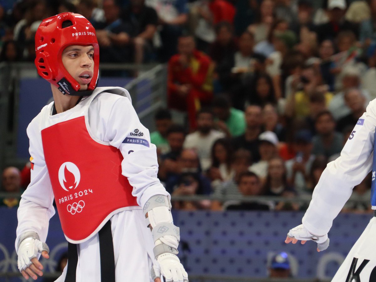 OfficialCOV's tweet photo. Taekwondo 🥋 

El venezolano Yohandri Granado en los -58 kg, avanzó a instancias de repechaje, enfrentará al de casa 🇫🇷 Cyrian Ravet campeón europeo, si gana el combate estaría disputando el bronce entre el ganador de: España 🇪🇸- Irlanda 🇮🇪 

El combate será a las 7:40 hora 🇫🇷. https://t.co/5vdhok5oyk