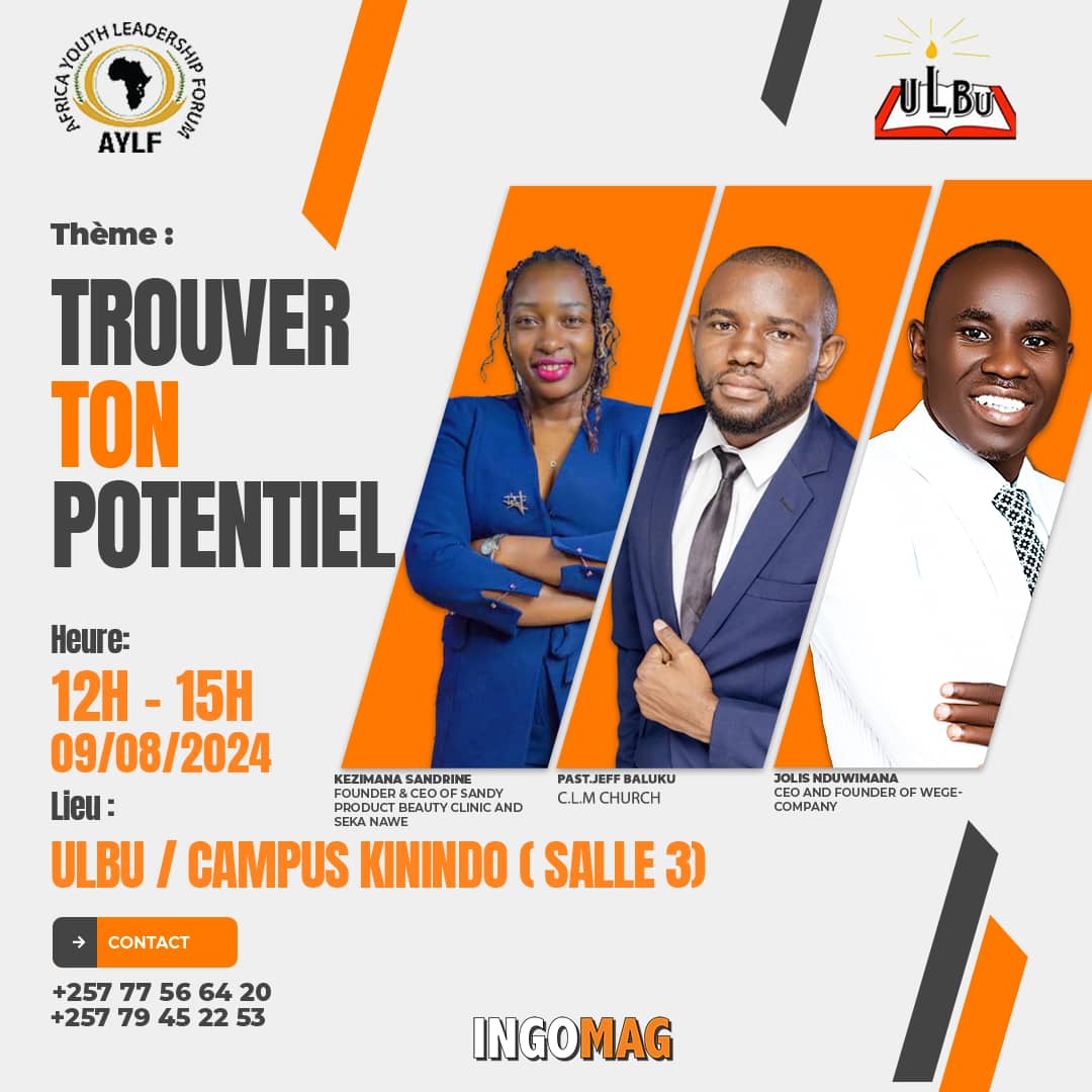 WegeCompany's tweet photo. We are delighted to announce that this Friday of 08/09/2024; our director #Jolis will speak at the #Light_University in the youth conference organized by #AFRICA_YOUTH_LEADERSHIP_FORUM and #Light_University  under the theme of: “Finding_Your_Potentiel”

#WEGE_COMPANY https://t.co/8OCqNDJfps