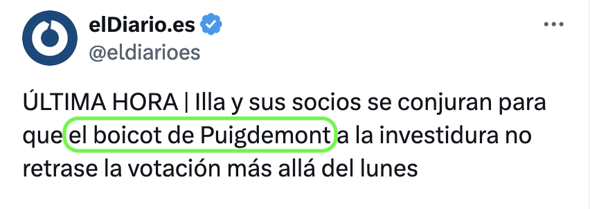 Podrien haver titulat: "El boicot 
> de Llarena
> de l'acusació de VOX
> dels jutges pro-franquistes.
---
En comptes d'això, el "boicot" el fa el diputat triat pel poble que vol anar a un ple del Parlament.
Carregar la responsabilitat a la víctima és enfortir l'agressor.