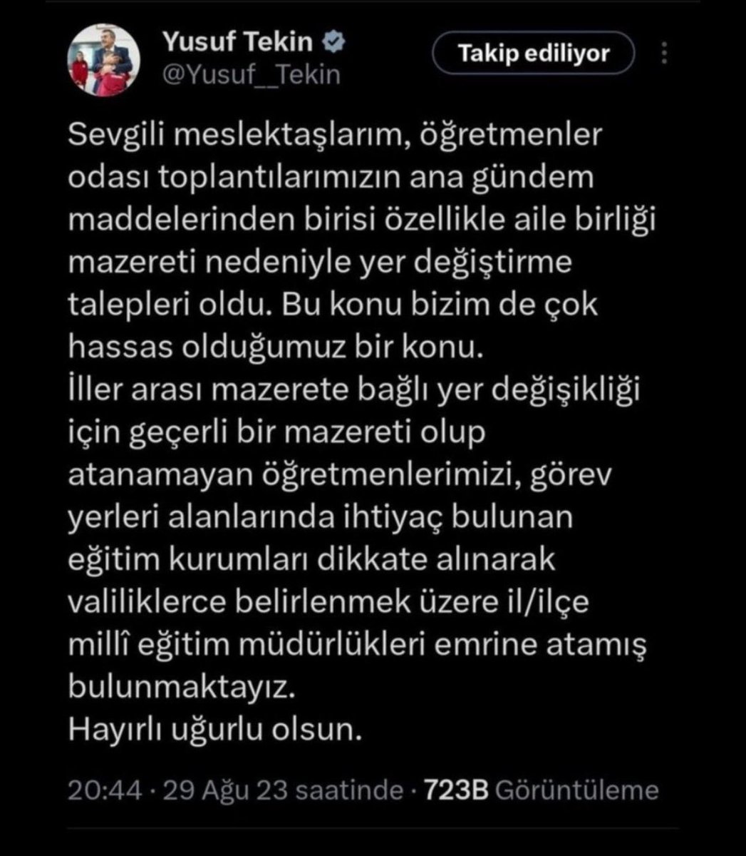 Sn. Bakan bu konuda hassas olduklarını geçen yıl belirtmişti. Bu yılda aynı hassasiyetle davranacağından eminiz.
#YusufHocaÇözümİlEmri