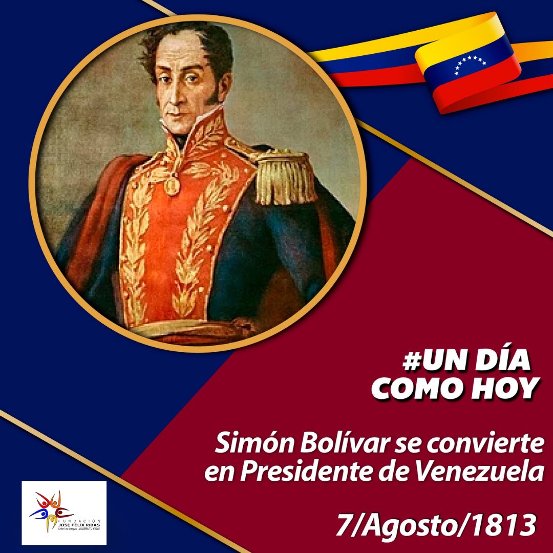 En 1813 Simón Bolívar se convierte en Presidente de Venezuela. En su condición de Brigadier General nombrado por el Congreso de la Nueva Granada y como jefe del Ejército Libertador, Bolívar asume el mando del territorio venezolano.
