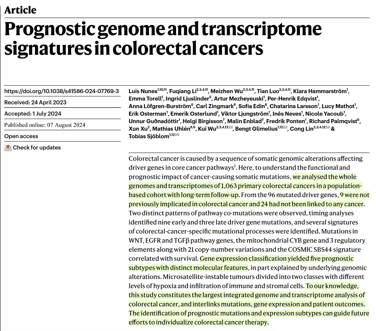 Eric Topol (@erictopol) on Twitter photo Two impressive <a href="/Nature/">nature</a> papers on the genomics of colon cancer, linking with outcomes, identify new mutations, likely role of diet and strengthen the case for sequencing to be used in medical practice
nature.com/articles/s4158…
 nature.com/articles/s4158… Two impressive <a href="/Nature/">nature</a> papers on the genomics of colon cancer, linking with outcomes, identify new mutations, likely role of diet and strengthen the case for sequencing to be used in medical practice
nature.com/articles/s4158…
 nature.com/articles/s4158…