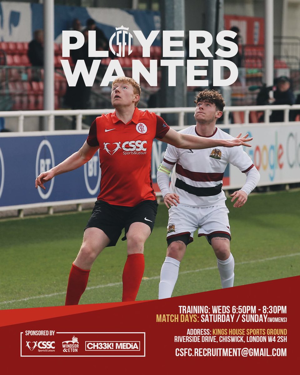 With Pre-season well underway we are still on the hunt for new players at all levels across the club to lead us into the new season.

Whether you play men’s, vets or women’s football we have a home for you. #forzacivil