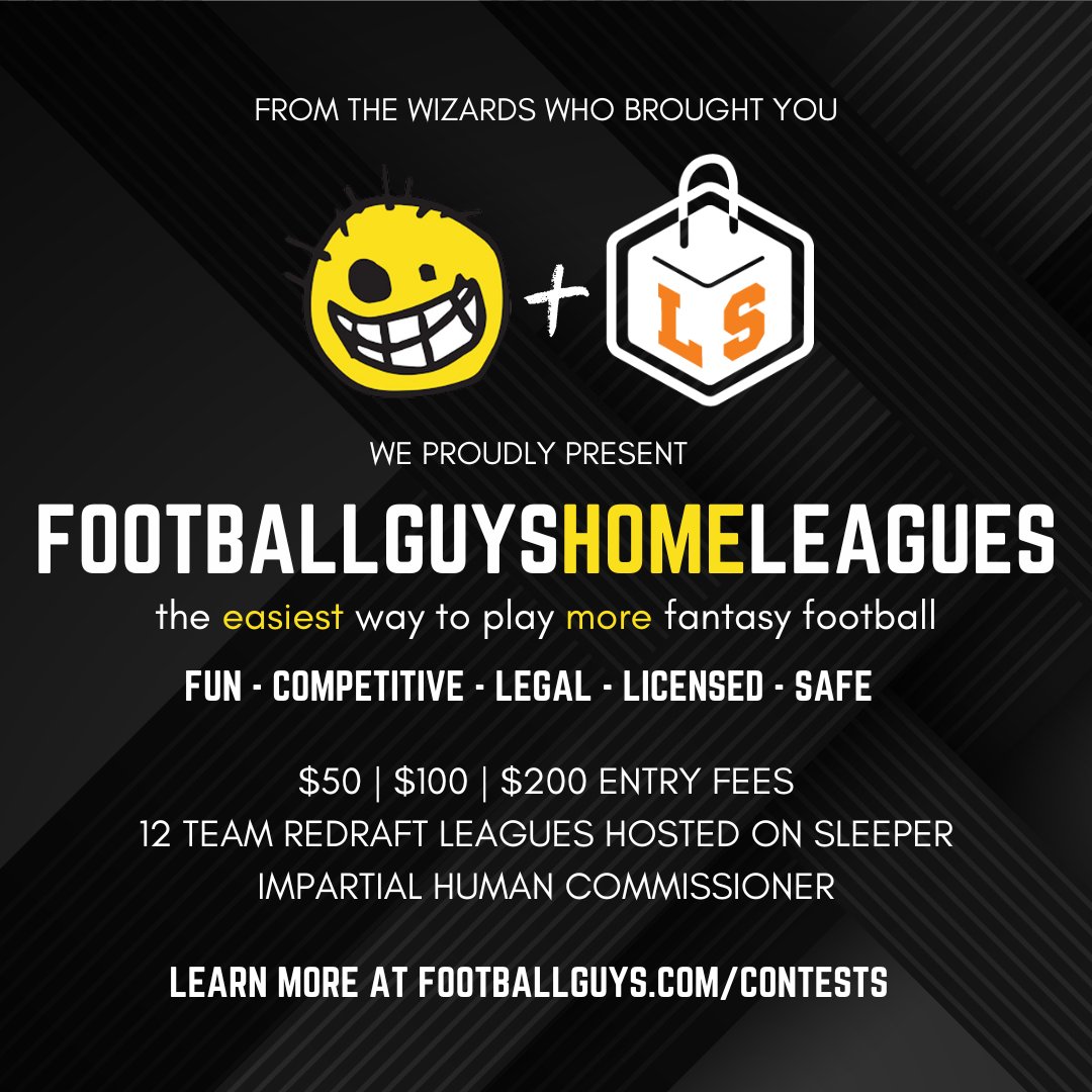 LeagueSafe (@leaguesafe) on Twitter photo We're excited to join forces with <a href="/Footballguys/">Footballguys Fantasy Football</a> to offer Football Guys Home Leagues.
A safe legal way to play with active, smart fantasy players.
12 team redraft leagues hosted on Sleeper. A real commish! Trades! Fun!
Learn more here: bit.ly/4dgN0iY We're excited to join forces with <a href="/Footballguys/">Footballguys Fantasy Football</a> to offer Football Guys Home Leagues.
A safe legal way to play with active, smart fantasy players.
12 team redraft leagues hosted on Sleeper. A real commish! Trades! Fun!
Learn more here: bit.ly/4dgN0iY