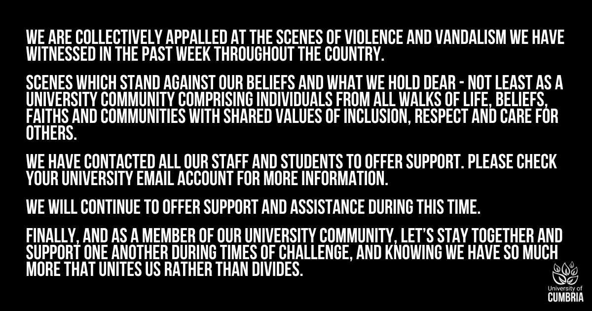 University of Cumbria tweet media