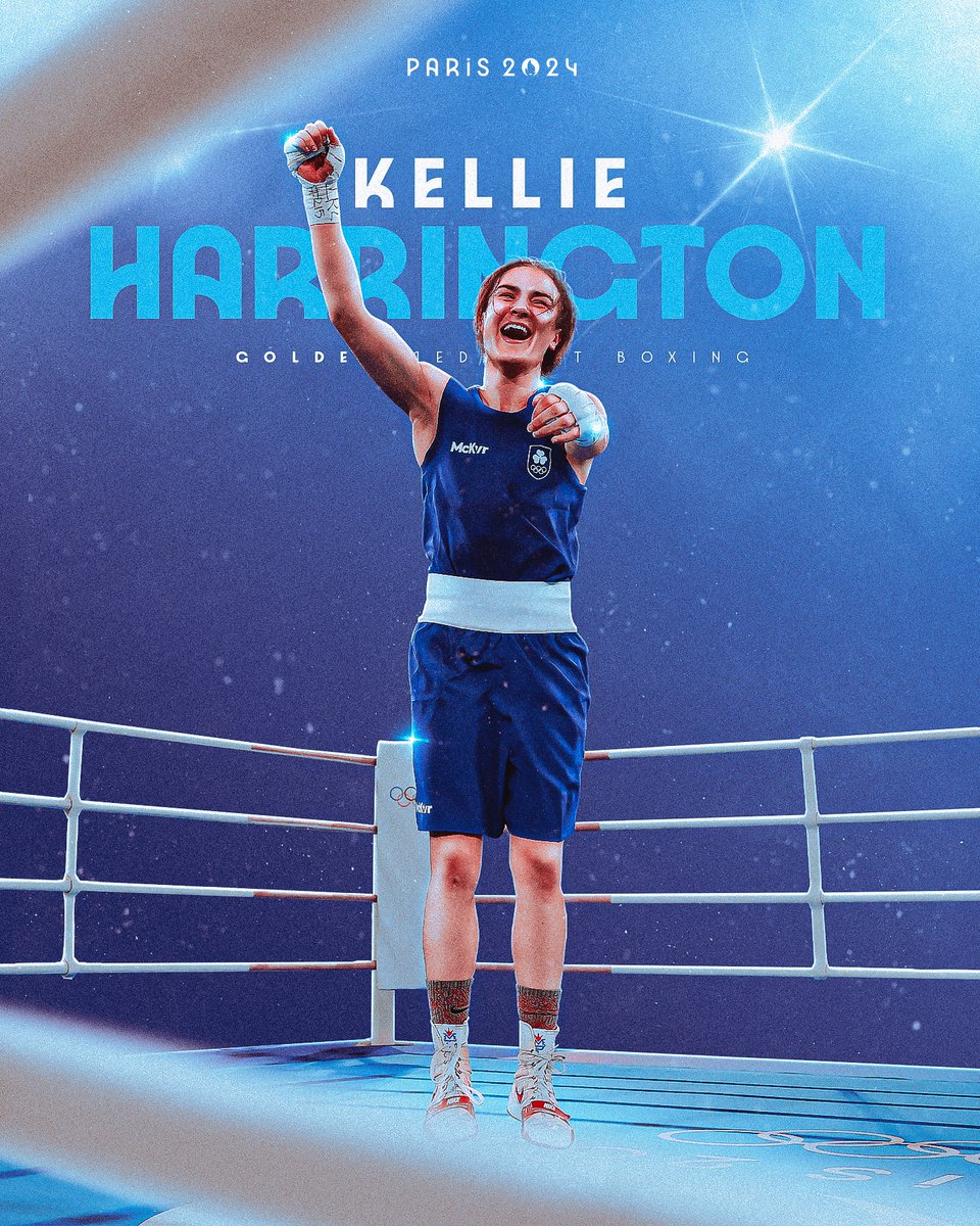 Golden Farewell! 🥇🥇
Kellie Harrington takes gold in Paris after her Tokyo 2020 triumph. As the only Irish woman athlete to win two golds, she retires at the pinnacle of Olympia.
You’re a true inspiration, Kellie. Enjoy your well-deserved moment!
#Paris2024  🎨 <a href="/muvergraphics/">𝐌𝐮𝐯𝐞𝐫</a>