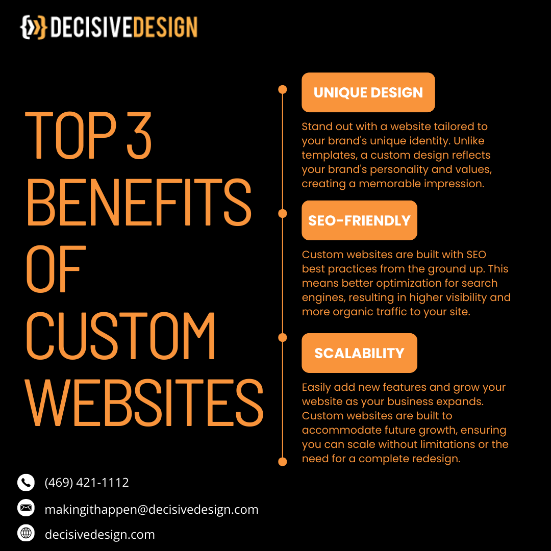 DecisiveDesign's tweet image. Stand out with a unique design tailored to your brand. Enjoy SEO-friendly features for better search rankings. Scale effortlessly as your business grows. 

🌐 decisivedesign.com 
✉ makingithappen@decisivedesign.com 

#CustomWebsites #SEO #WebDesign #WebDevelopment
