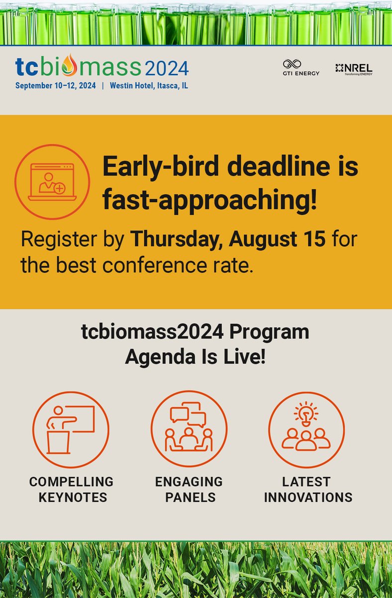 Our #tcbiomass2024 Program Agenda is live! Explore this year’s conference tracks and more in the complete schedule.

🚨 Next Thursday, 8/15, is the last day for early-bird registration. Join us in Itasca, Illinois, at the best rate.
linkedin.com/feed/update/ur…
