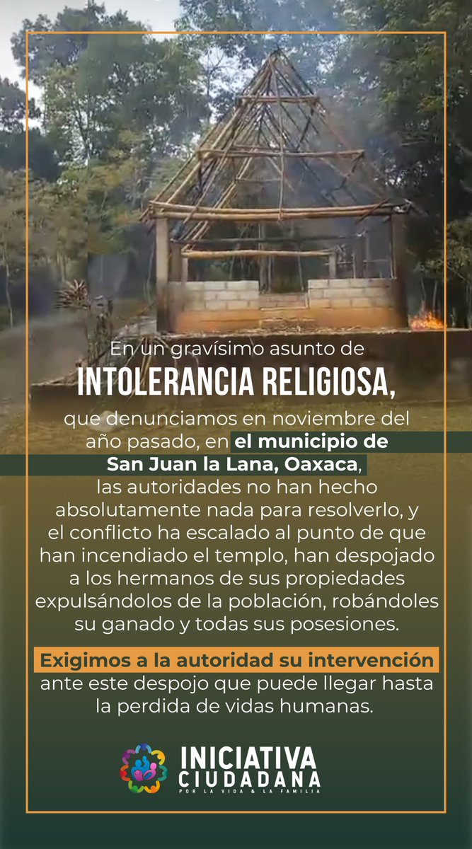 ¿El Estado Mexicano hará oídos sordos a esta situación? ¿Será un caso más sin resolver como el de la comunidad evangélica en Huejutla, Hidalgo? 
DENUNCIA COMPLETA: bit.ly/3AeMraZ
<a href="/GobOax/">Gobierno de Oaxaca</a> <a href="/salomonj/">Salomón Jara Cruz</a> <a href="/LuisaAlcalde/">Luisa Alcalde</a> <a href="/OaxacaSol/">EL SOL DE OAXACA</a>