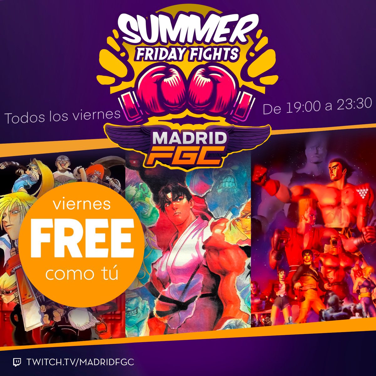 💥🧨Este viernes es viernes de Summer Friday Fights! 

🕹️Tráete tu mando, y disfruta de 19:00 a 23:30 de todos tus fighting favoritos!

📝No hace falta apuntarte! Acercate a competir! Se agradece difusión 🫶🏽