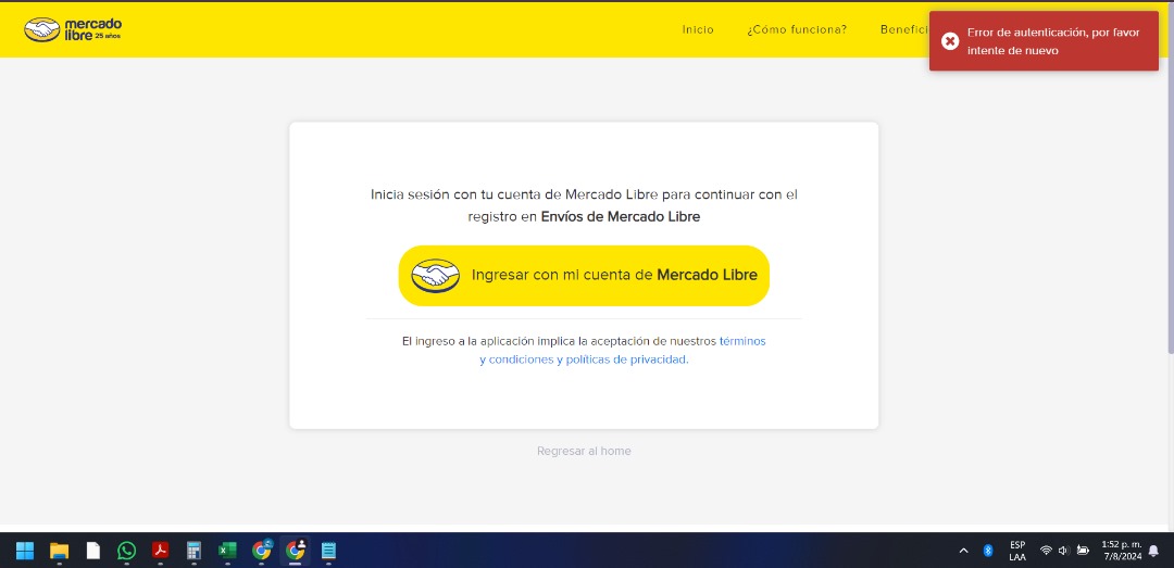 Alejo071191's tweet photo. @ML_Venezuela la falla con la plataforma de Mercado Envíos fue resuelta a medias, los clientes reportan no poder terminar de cargar los pagos, arrojando el error que se anexa a continuación... Por favor solución https://t.co/eNhg3nKhzp