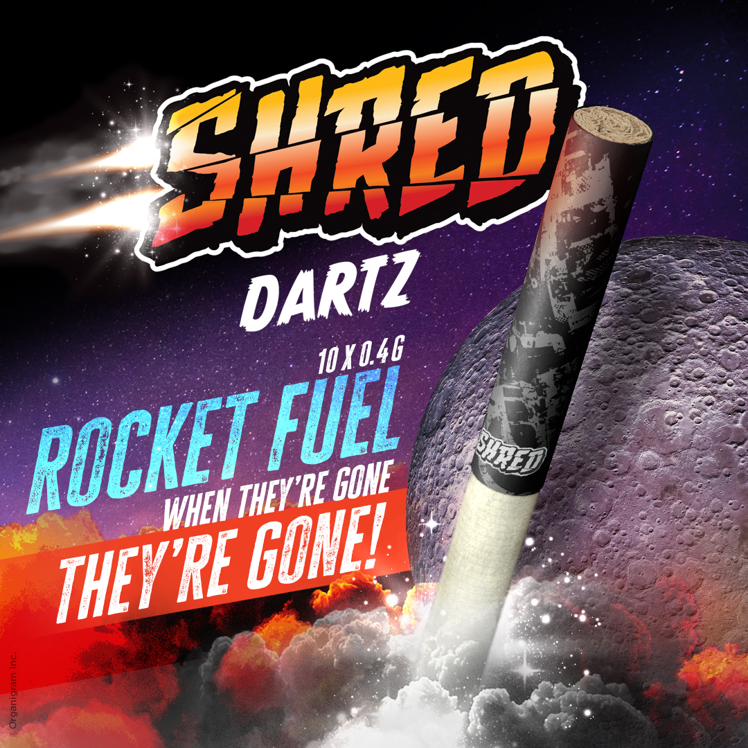 Get ready for lift-off 🚀

Introducing a brand spankin' new and limited time only SHRED blend‌‌‌, featuring out of this world gas aromas and 22%+ T*C ⛽⛽