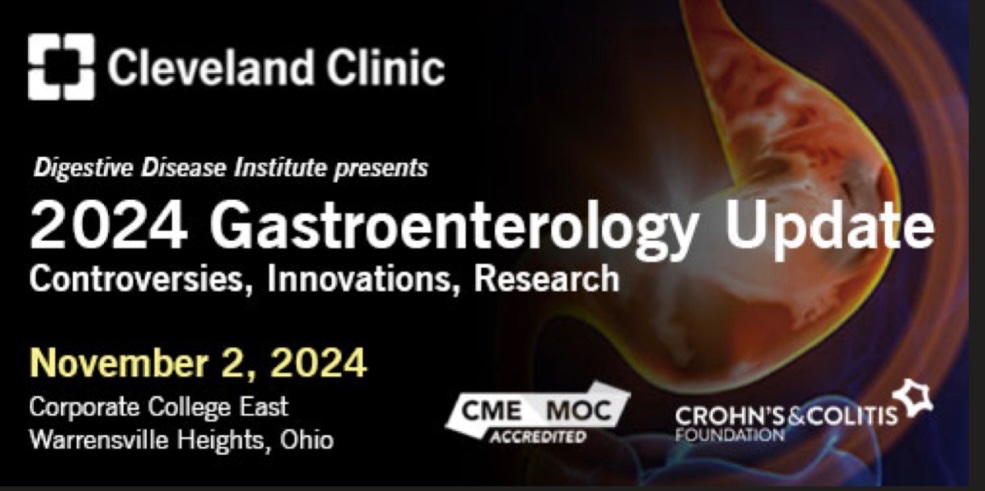 RitaRys1's tweet photo. Join us in person on Sat, 11/2/24, for the 2024 GI Update program. Earn ABIM, ABP, & ABS MOC points w/CME credits (AMA & ANCC) at the same time! Register at https://t.co/hI7Cv4H8Nn. @ScottGabbardMD @JModaresi @docmilli @SiddikiGI @MRegueiroMD @MoamenGabrMD @CleClinicMD #GIupdate https://t.co/H0tVUkZjVj