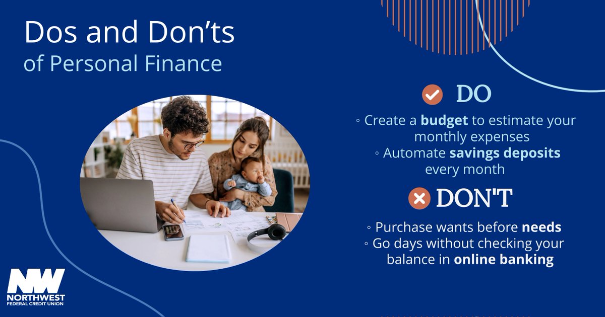 NWFCU's tweet image. Looking to boost your financial management? Follow these guidelines to start off on the right track. #FinancialTip #DosandDonts #NWFCU #NorthwestFederal
