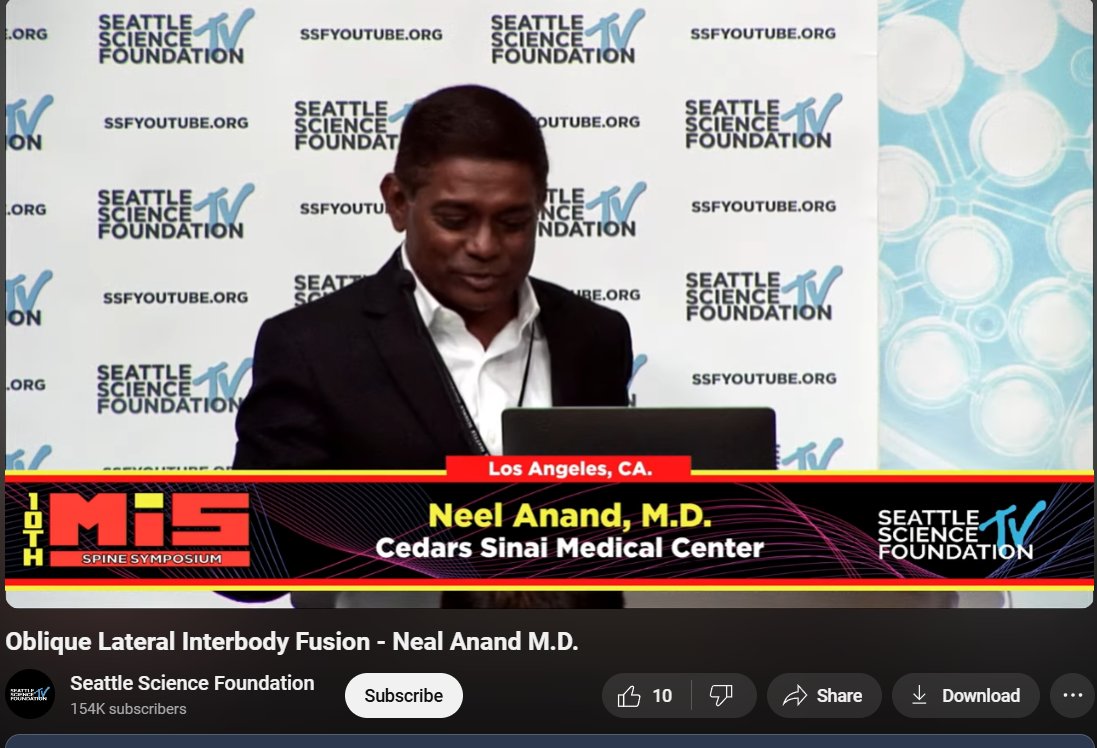 Neel Anand, M.D. (@scoliosisdoctor) on Twitter photo Principles still and should always matter when it comes to surgical approach. In my latest <a href="/SeattleSciFdtn/">Seattle Science Fdtn</a> presentation, I delve into Oblique Lateral Interbody Fusion.
youtu.be/Y0ZDR0c10Sk?siā¦
#orthotwitter #BackPain Principles still and should always matter when it comes to surgical approach. In my latest <a href="/SeattleSciFdtn/">Seattle Science Fdtn</a> presentation, I delve into Oblique Lateral Interbody Fusion.
youtu.be/Y0ZDR0c10Sk?siā¦
#orthotwitter #BackPain