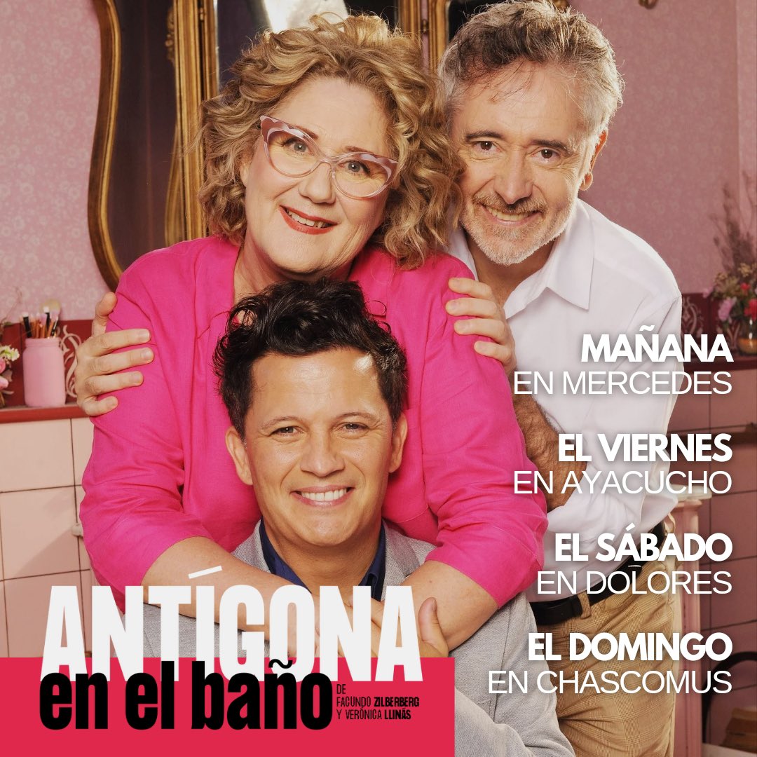 Y sigue la gira de #AntígonaEnElBaño
MERCEDES-AYACUCHO-DOLRES-CHASCOMÚS  No te la pierdas, entradas en: linktr.ee/antigonaenelba…