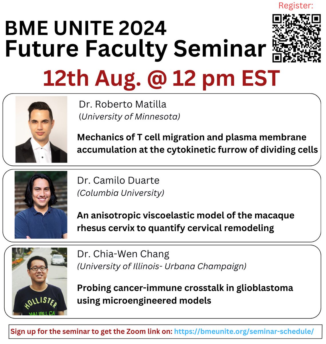 Madeleine Oudin (@madeleineoudin) on Twitter photo First BME UNITE seminar this Monday August 12th at noon EST. Come hear from <a href="/matilla_roberto/">Roberto Alonso Matilla</a> @caduarteco <a href="/imcwchang/">Chia-Wen Chang</a> and learn about their exciting research!
Register here: shorturl.at/ACpcZ
<a href="/bmeUNITE/">bme unite</a> First BME UNITE seminar this Monday August 12th at noon EST. Come hear from <a href="/matilla_roberto/">Roberto Alonso Matilla</a> @caduarteco <a href="/imcwchang/">Chia-Wen Chang</a> and learn about their exciting research!
Register here: shorturl.at/ACpcZ
<a href="/bmeUNITE/">bme unite</a>