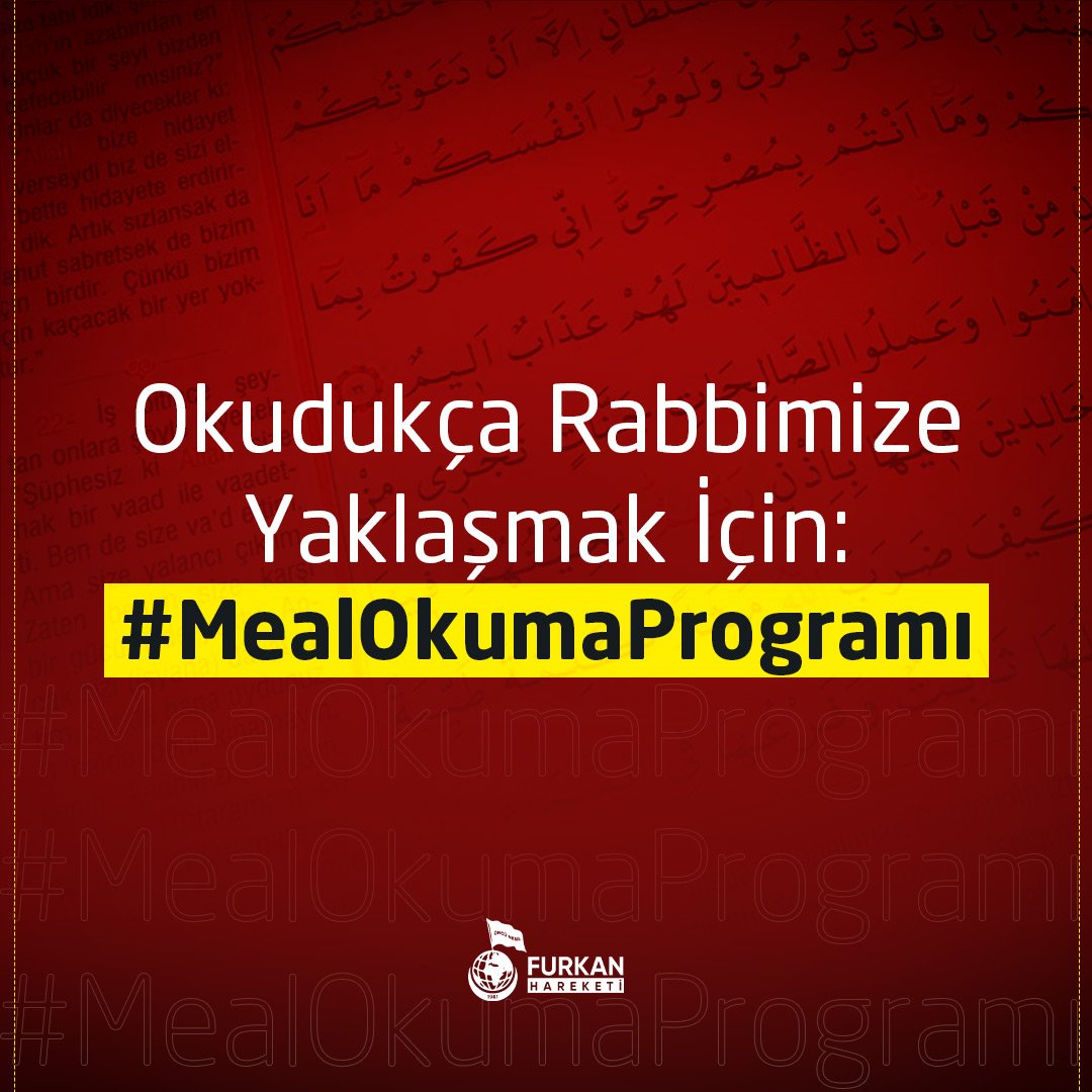 Okudukça Rabbimize yaklaşmak için: 
#MealOkumaProgramı

MealOku Kur'anıAnla