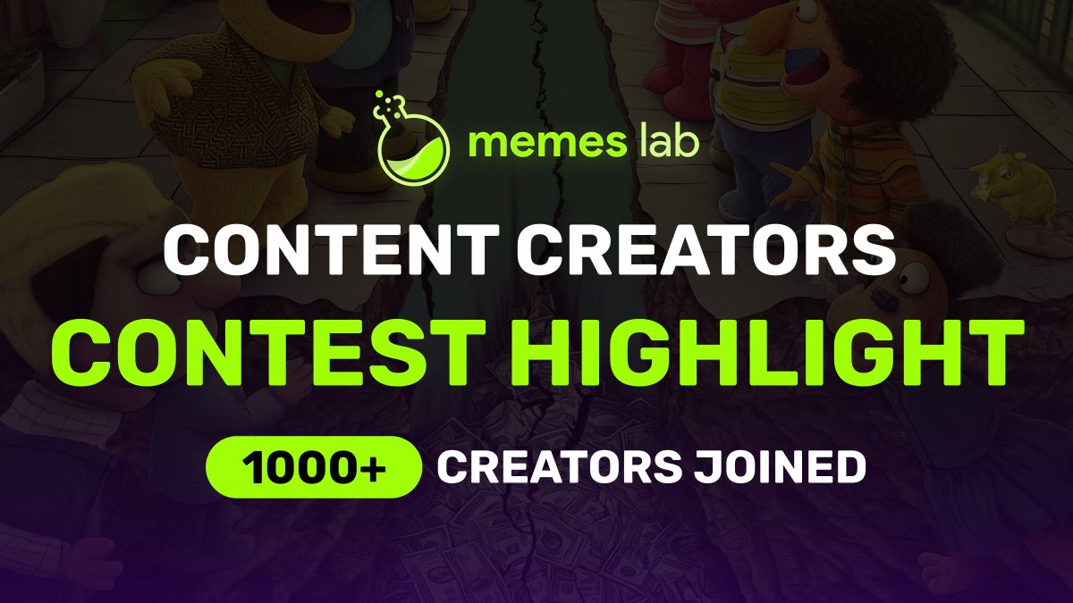 LABtrade_'s tweet photo. Over 1000 people have joined our Content Creators Contest! 🎉

We are incredibly happy to see such a positive response from our community 🤗

❤️ All of the content you make is wonderful and deserves awards, but we still have to choose the best submissions

❗️ Remember - if you have your own channel or regional community, you can post your Memes Lab content there!

💡That's exactly what Angelo Blockchain (https://t.co/YvKVDRtVeF) did, he showed Memes Lab to his subscribers and will receive his well-deserved award!

🔥 Create more content and don't forget to share it with us via this form - https://t.co/I5GRWouNJ7

🏆More awards are just around the corner!