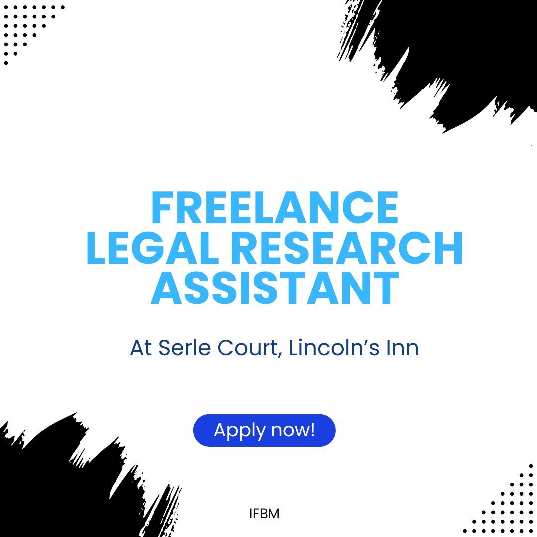 Richard Wilson KC, Michael Walsh, and James Weale are looking for a talented Freelance Legal Research Assistant located at Serle Court, Lincoln’s Inn, with some remote working flexibility. This role is perfect for BPC graduates awaiting pupillage.

buff.ly/3LVk6c8