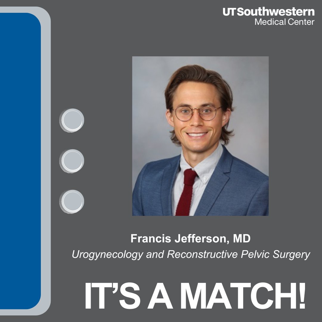 It's a Match!! We are so excited for Dr. Jefferson to join our URPS Fellowship family in 2025! Welcome to UTSW!
