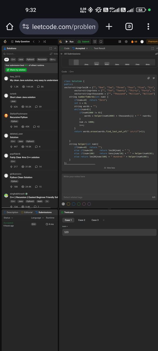 Dev_JunkM's tweet image. Day 68/220 days of learning DSA + DEV..
DSA :- I have done today's Leetcode POTD ✅
DEV :- Working on codesmart.in . Please check out this product that will be helpful in your coding journey..
#100daysofcodechallenge
#leetcode #codesmart #100daysofcoding