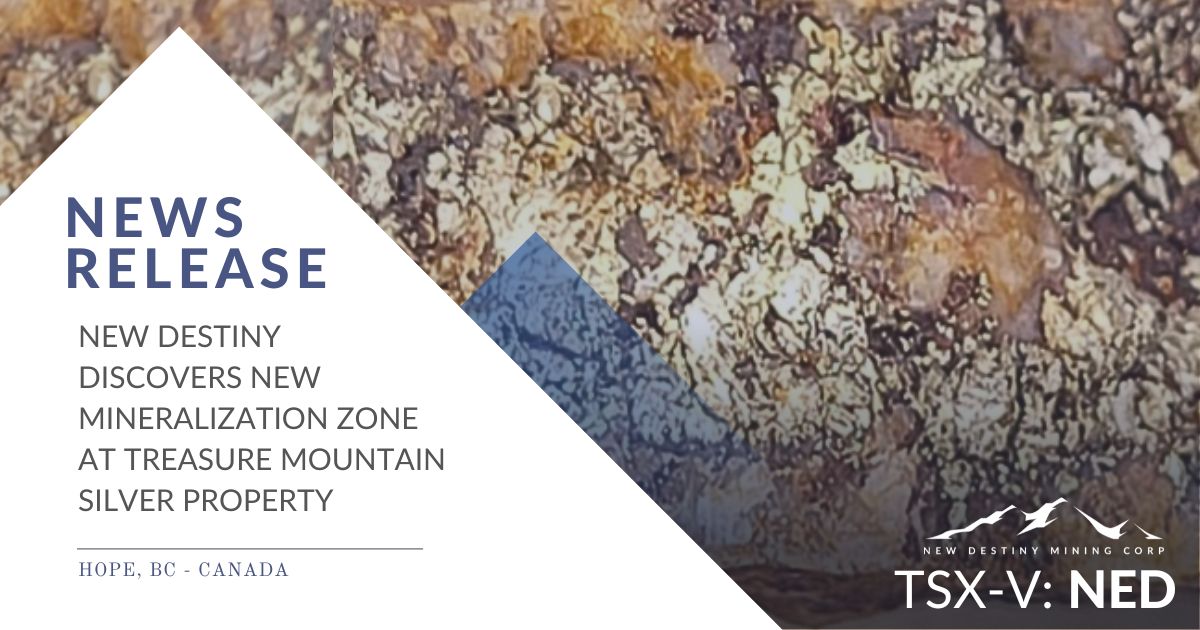 NEDminingcorp's tweet image. New Destiny Mining Discovered New Mineralized Zone at Treasure Mountain Silver Property - bit.ly/3Ac5N0m

__________
TSX-v: NED
#NewDestinyMining
#TreasureMountainProperty

#treasuremountainsilver #silver #mining #preciousmetals #canadianmining #investinsilver #tsxv