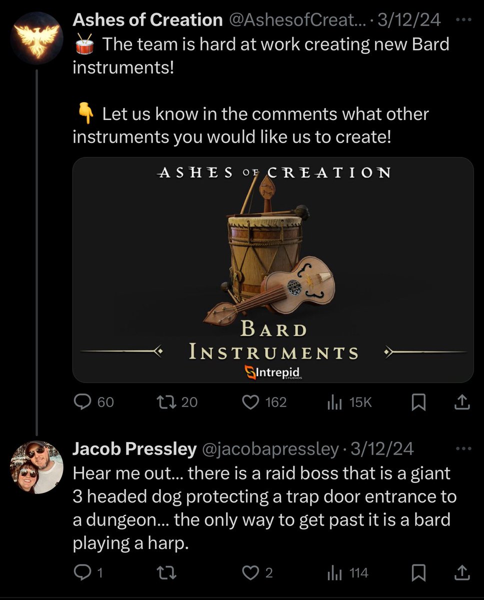 jacobapressley's tweet photo. @AshesofCreation Still holding out on this one 😂 https://t.co/gpESlJcZlm