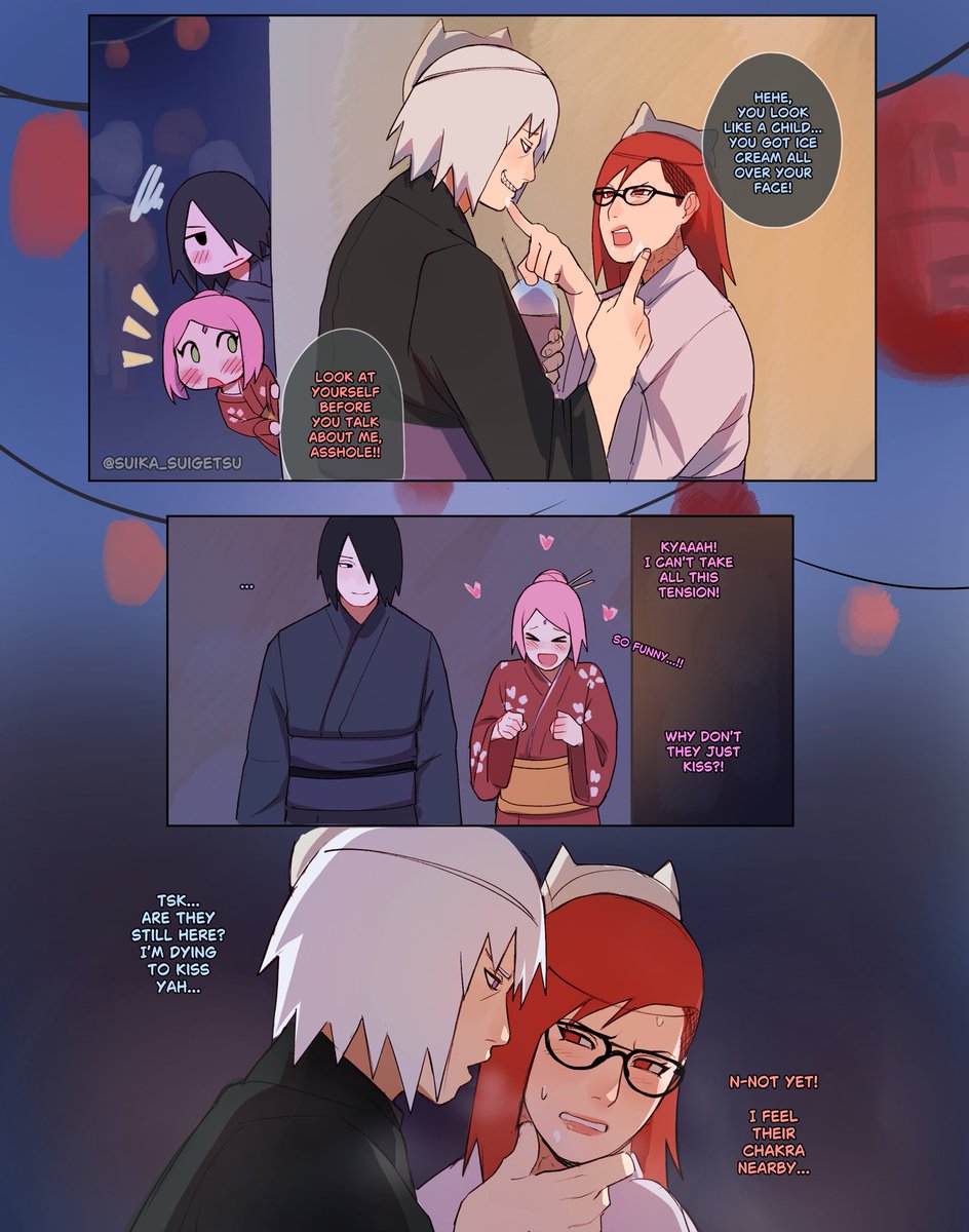 Suika_Suigetsu's tweet photo. Gossip 💕
#SuiKa #Sasusaku https://t.co/ET3O6iPVcB