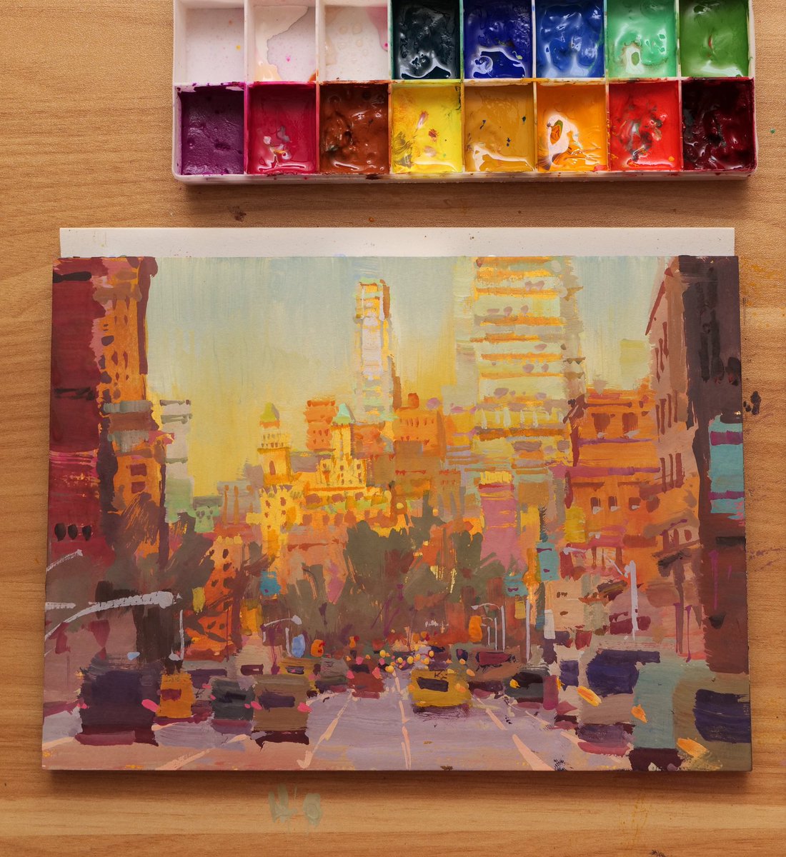 tommykimart's tweet photo. Warm sunset light ❤️
#gouache #sunset https://t.co/T0IzxDZeFA