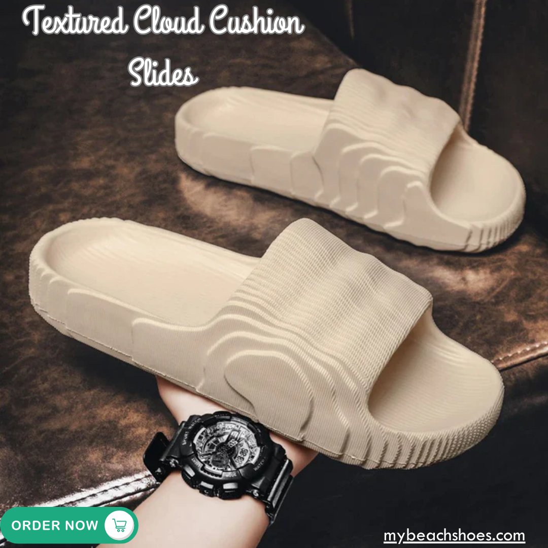 MyBeachShoes's tweet image. Experience cloud-like comfort with our Textured Cloud Cushion Slides! ☁️👡 These ultra-comfortable slides feature a unique textured design and plush cushioning, perfect for beach days, poolside lounging, or casual outings. 
Shop Now: mybeachshoes.com/products/the-t…
#cloudslides
