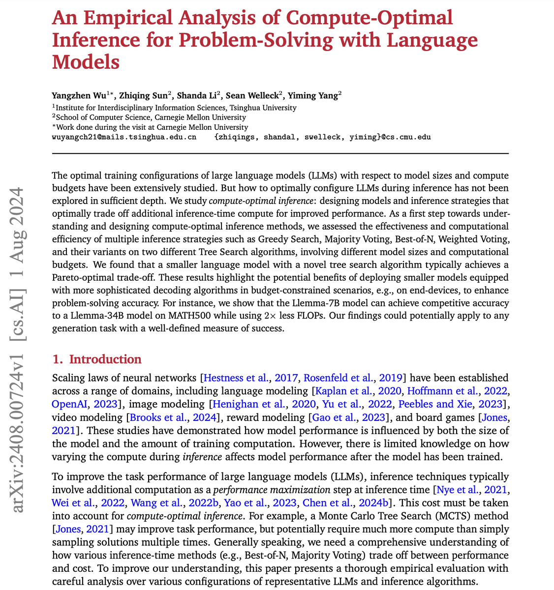 How do we optimally use compute at inference time? New paper led by ...