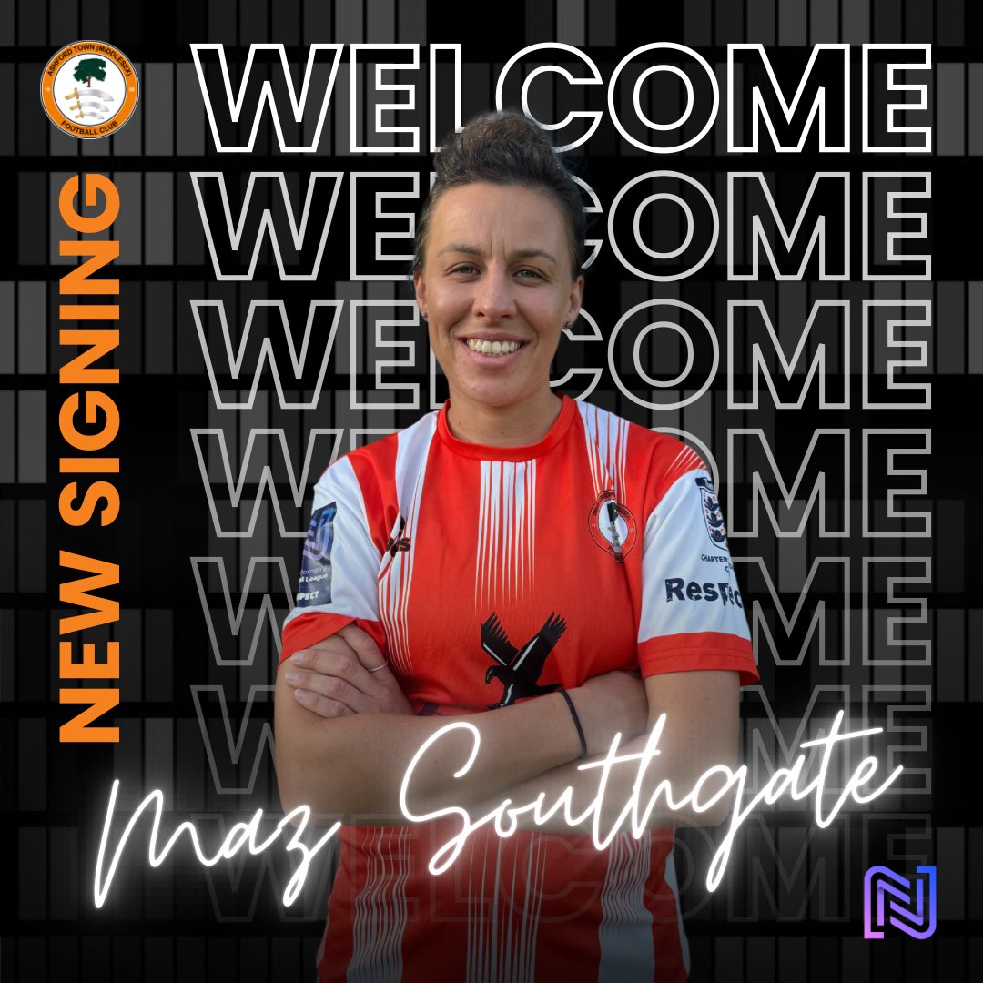 AshfordTownWFC's tweet image. Welcome to Ashford Maz Southgate.
Position: Centre Back
Joining us from Fulham, Maz brings a calm head and experience as one of our new arrivals. Bring it on!
#ATWFC #tangerines #FAWNL