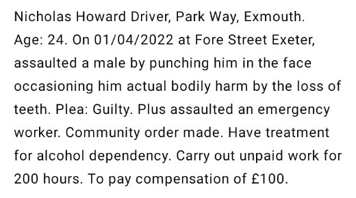 beerboxexeter's tweet photo. |THUG| Nicholas Driver
Charged with assault after driver is punched does it again 🤔 #exeter
https://t.co/cXED6uQrgq https://t.co/Ff7Hc15hg1