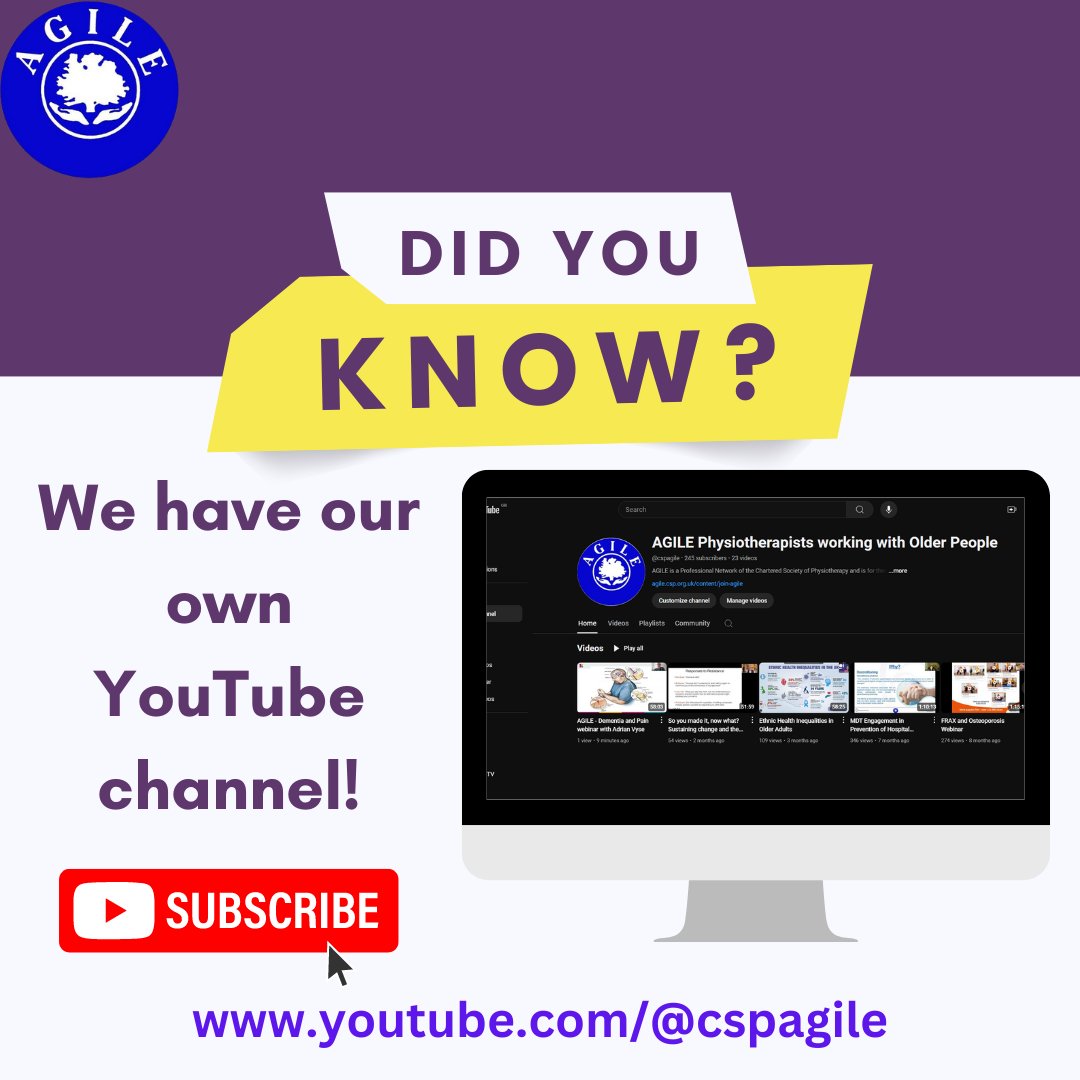 Did you know that you can catch up with all our webinars on our YouTube channel? Go to youtube.com/@cspagile for some valuable CPD and subscribe!
#YouTube #CPD #OlderPeople