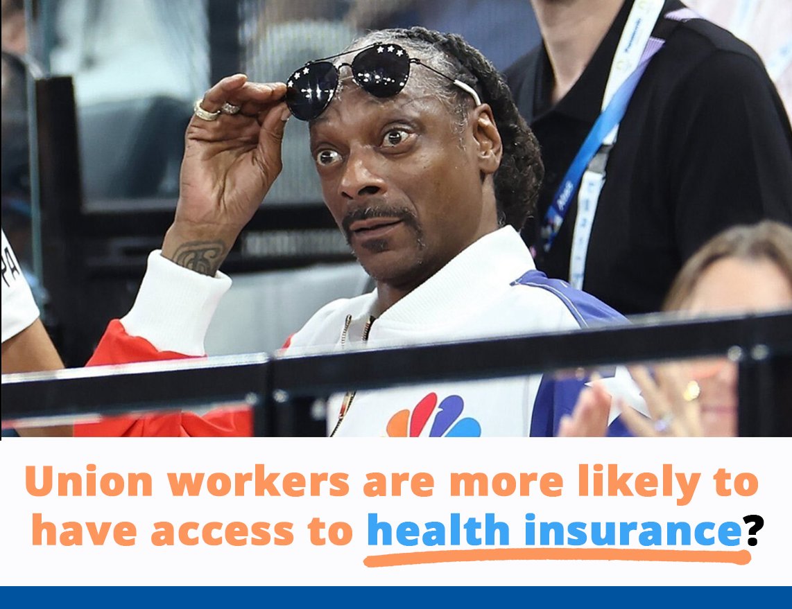 📷 ***96% percent*** of union workers have employer-provided health insurance, but only 69% of nonunion workers do.
Read more: aflcio.org/formaunion/col…
#WednesdayWisdom