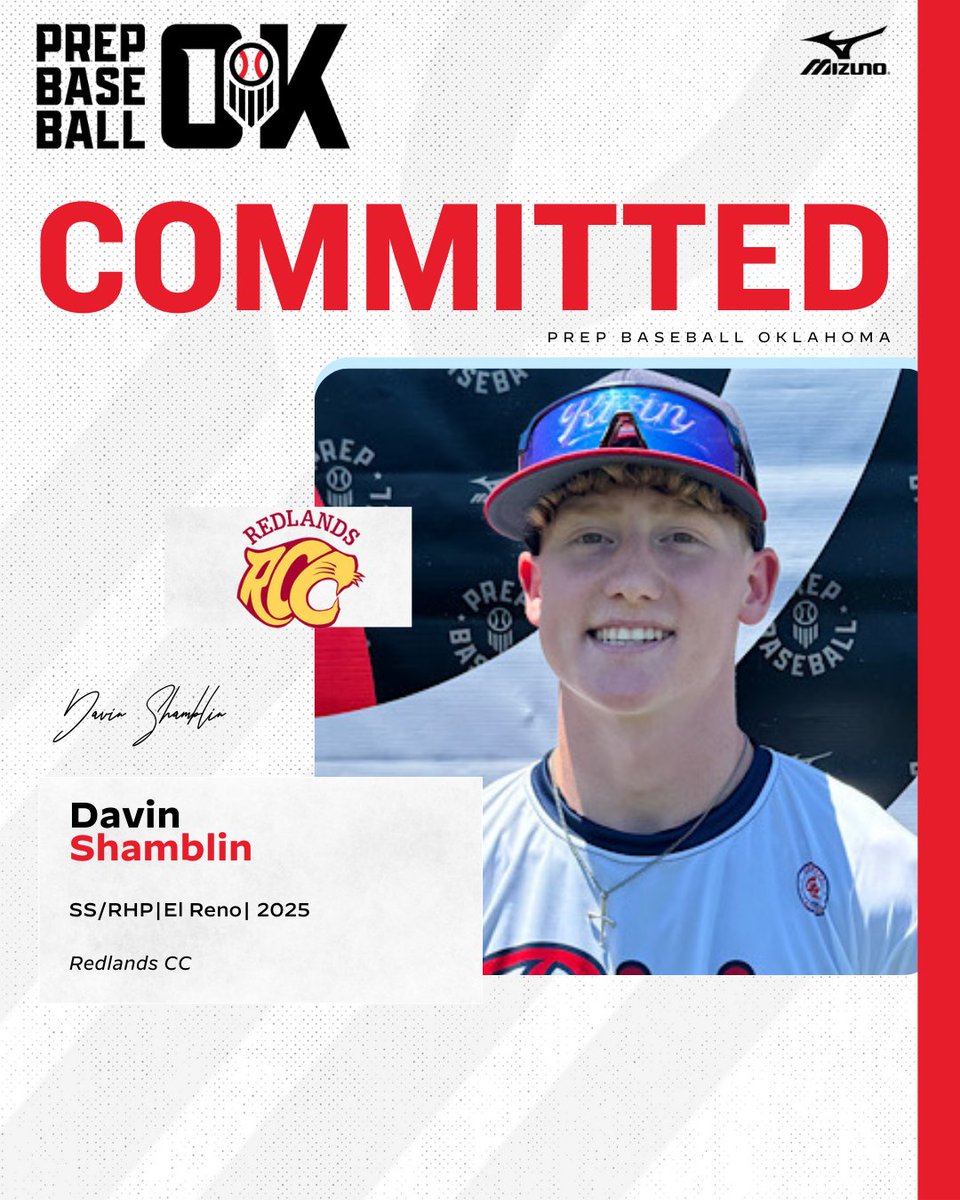 PBR Oklahoma (@prepbaseballok) on Twitter photo SS/RHP Davin Shamblin (El Reno, 2025) commits to Redlands CC
@davinshamblin
<a href="/er_baseball/">El Reno Baseball</a>
@rcccougarbb
π€PROFILE: loom.ly/ScmkBW0 SS/RHP Davin Shamblin (El Reno, 2025) commits to Redlands CC
@davinshamblin
<a href="/er_baseball/">El Reno Baseball</a>
@rcccougarbb
π€PROFILE: loom.ly/ScmkBW0