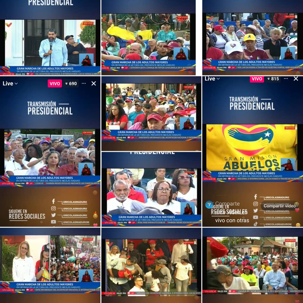 Gran Marcha de los Adultos Mayores en Defensa de la Victoria del Presidente Nicolás Maduro. 
Este martes,los abuelos de la Patria salieron a las calles de Caracas, para reafirmar su llamado a la paz y apoyo al presidente Nicolás Maduro.